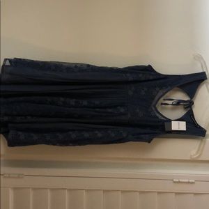 Abercrombie & Fitch navy flower embroidered dress